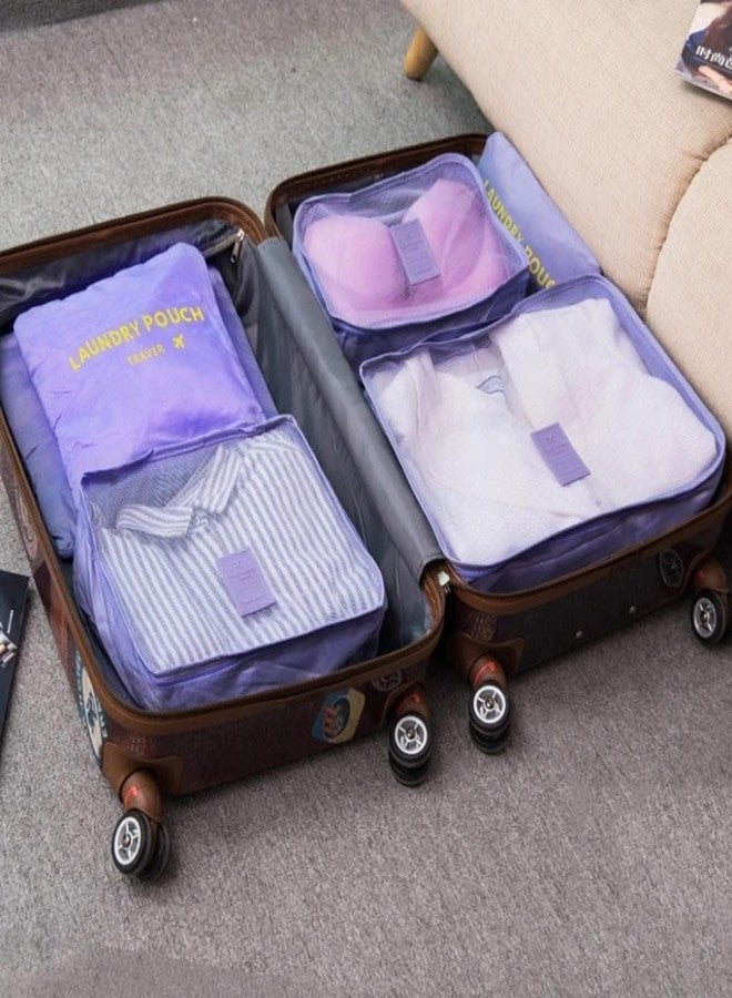 TAGUDA 7 pc / 6 pc Travel Oraganizer Sapace Saver Bag for Men and Women, Clothes packing cubes for travel (6 pouch-PURPLE) - Image 5